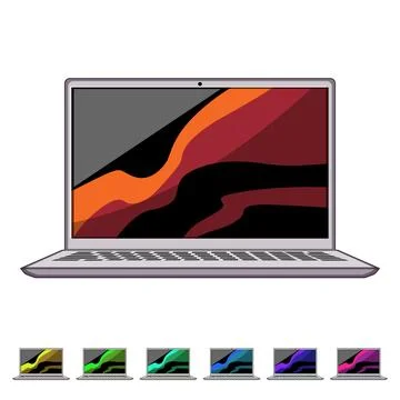 Pc laptop computer cartoon vector graphic Stock-Illustration