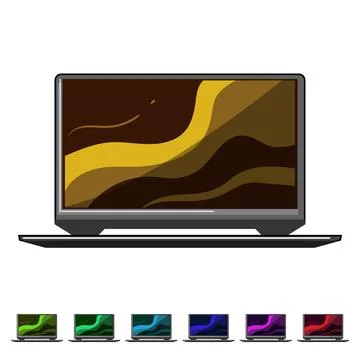 Pc laptop gaming cartoon vector graphic Stock Illustration