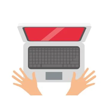 Pc laptop malware hands 스톡 일러스트