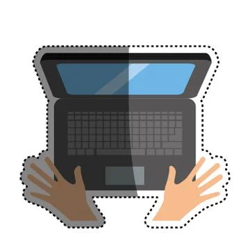 Pc laptop malware hands Stock Illustration