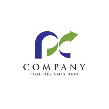 PC letter logo design vector illustration template Stockillustratie