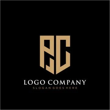 PC Letter logo icon design template elements Stock Illustration