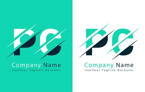 PC Letter Logo Vector Design Template Elements Stock Illustration