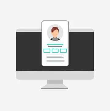 PC with login and password form page on screen, registration page. Sign in page Stock Illustration