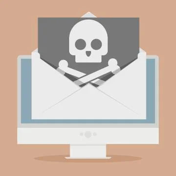 PC Mail Skull Stock Illustration