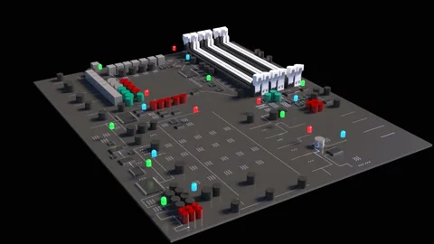 PC matherboard electronic background. 3d illustration Stock Footage 146435797