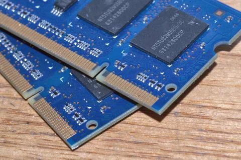 Pc memory closeup view Stock Photos