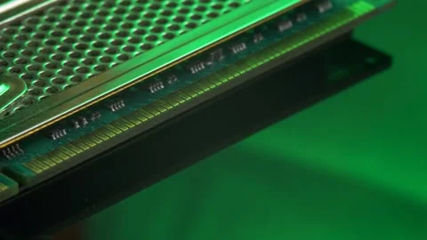 PC memory module with contact pins Stock Footage 161370057