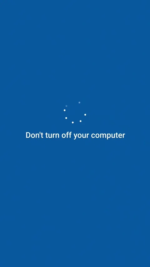PC message dont turn off your computer vertical Stock Footage 346482064