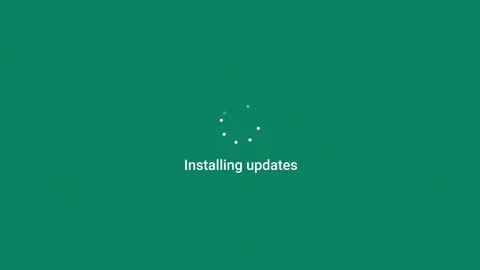 PC message installing updates horizontal Stock-Footage 345614370