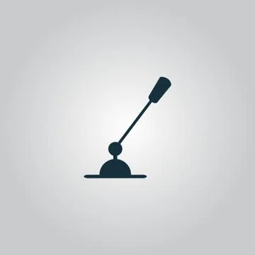 PC Microphone. Single flat icon. Vector illustration Stock Illustration