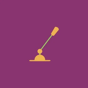 PC Microphone. Single flat icon. Vector illustration Stock Illustration