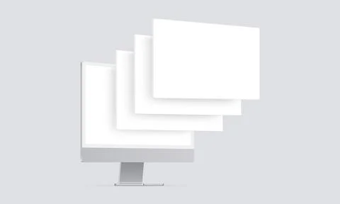 PC Mockup with Blank Web Pages Stock Illustration