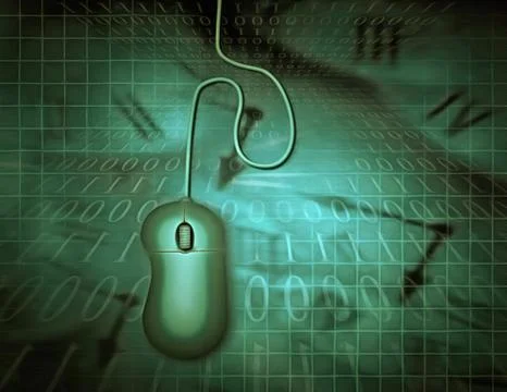 PC mouse and code 库存插图