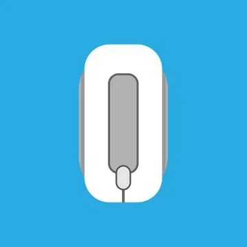 PC mouse illustration vector icon top view computer device. Technology button Stock Illustration