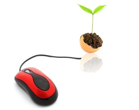 Pc mouse isolated on white with clipping path Stock-Fotos