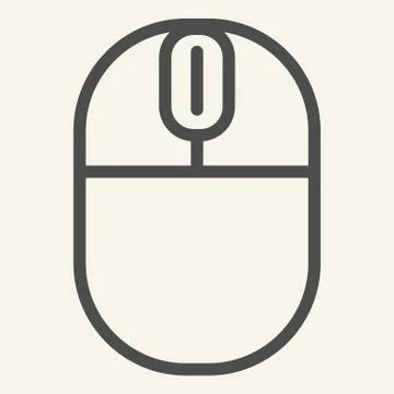 Pc mouse line icon. Computer device vector illustration isolated on white. Click Stock Illustration