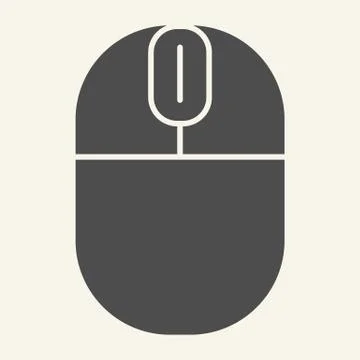 Pc mouse solid icon. Computer device vector illustration isolated on white Illustrazione stock