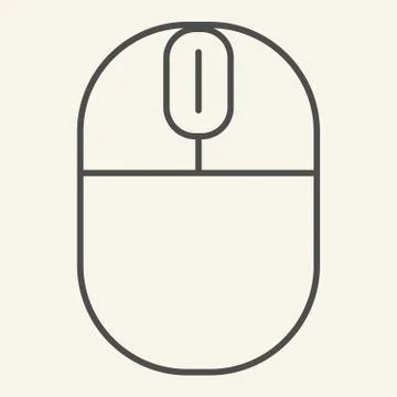Pc mouse thin line icon. Computer device vector illustration isolated on white Illustrazione stock