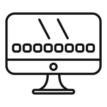 Pc operating system icon, outline style Stock Illustration