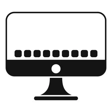 Pc operating system icon, simple style Stock Illustration