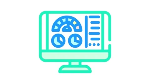 Pc optimization repair computer color icon animation 库存影片 327265622