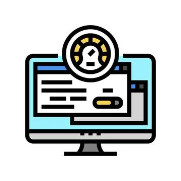 Pc optimization repair computer color icon vector illustration イラスト素材