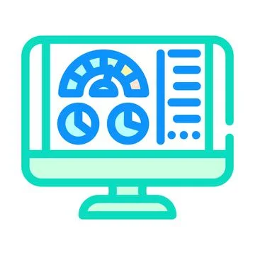 Pc optimization repair computer color icon vector illustration Stock Illustration