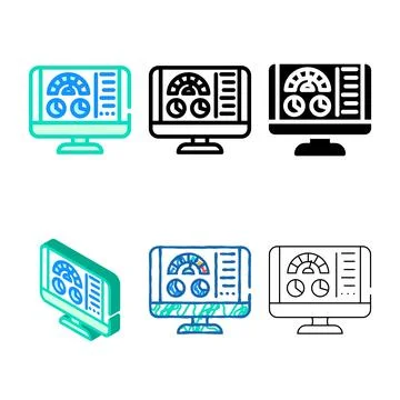 Pc optimization repair computer color icon vector mix イラスト素材
