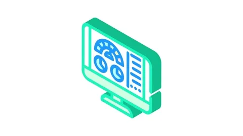 Pc optimization repair computer isometric icon animation Video stock 327288176