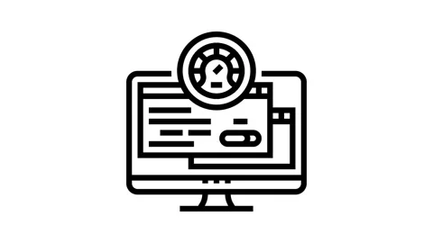 Pc optimization repair computer line icon animation Stock Footage 326132430