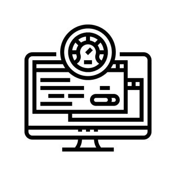 Pc optimization repair computer line icon vector illustration Stock Illustration