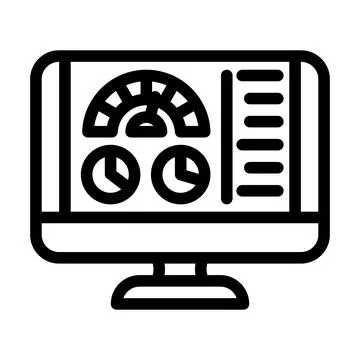 Pc optimization repair computer line icon vector illustration Illustrazione stock