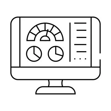 Pc optimization repair computer line icon vector illustration イラスト素材