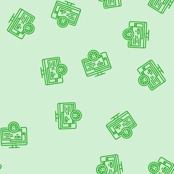 Pc optimization repair computer line seamless pattern 스톡 일러스트