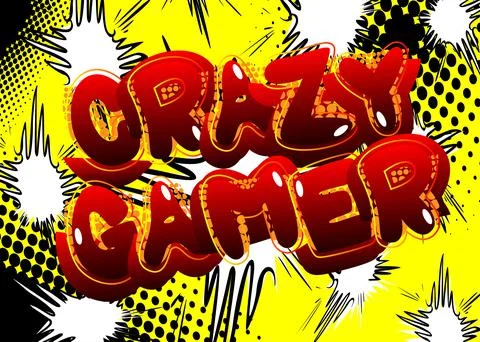 Pc or Console gaming, Gamer related words, quote on Comic book style backgrou Stock Illustration