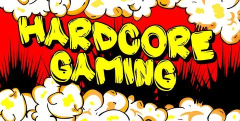 Pc or Console gaming, Gamer related words, quote on Comic book style backgrou Illustrazione stock