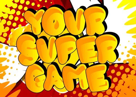 Pc or Console gaming related words, quote on Comic book style background. Pos Stock Illustration