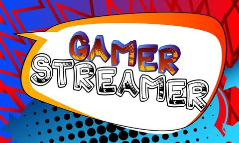 Pc or Console gaming, Streaming Gamer related words, quote on Comic book styl Stockillustratie