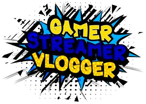 Pc or Console gaming, Streaming Gamer related words, quote on Comic book styl 스톡 일러스트