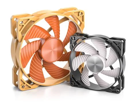 PC or CPU cooler fan isolated on white background. Stock Illustration