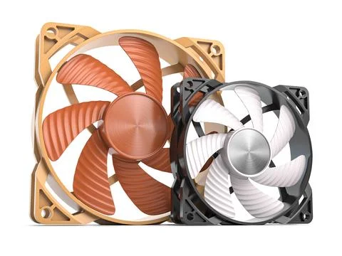 PC or CPU cooler fan isolated on white background. Stock Illustration