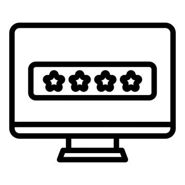 Pc password icon outline vector. Account authorization Stockillustratie