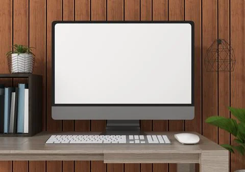 PC placed on the desk in the office Stock-Illustration
