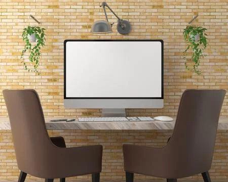 PC placed on the desk in the office Stock-Illustration