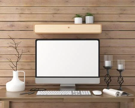 PC placed on the desk in the office Stock-Illustration
