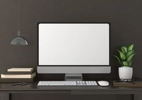 PC placed on the desk in the office Stock-Illustration