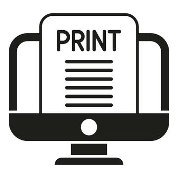 Pc print icon simple vector. Printer press Illustrazione stock