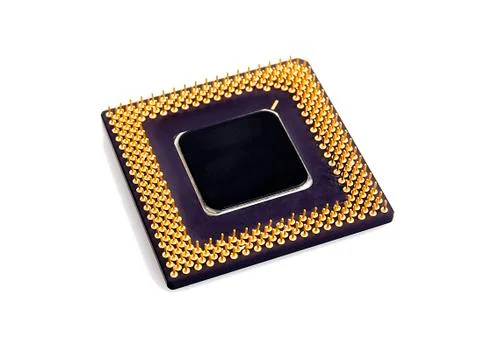 PC processor isolated over white background Stock Photos