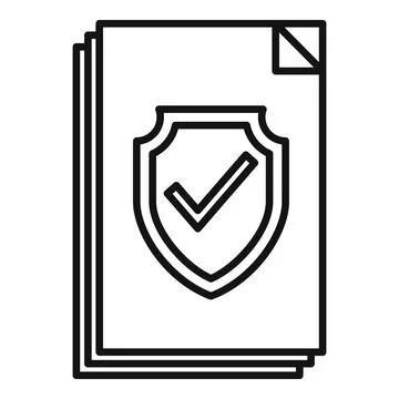 Pc protection icon outline vector. Secure data Stock Illustration